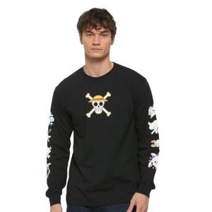 One Piece Straw Hat Pirates Symbols Long Sleeve T-Shirt size medium